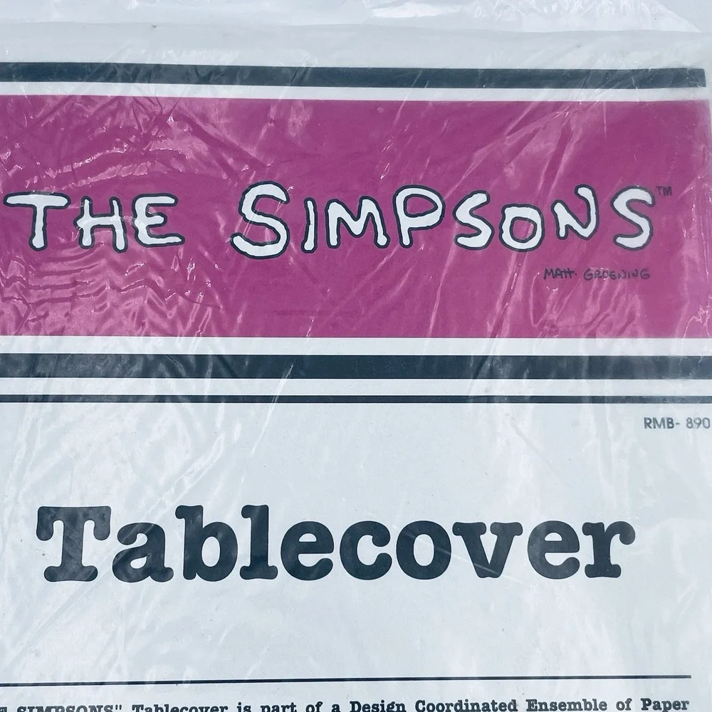 Lot of 2 Simpsons Party Table Covers Vintage 1990 Plastic 54 X 96 New